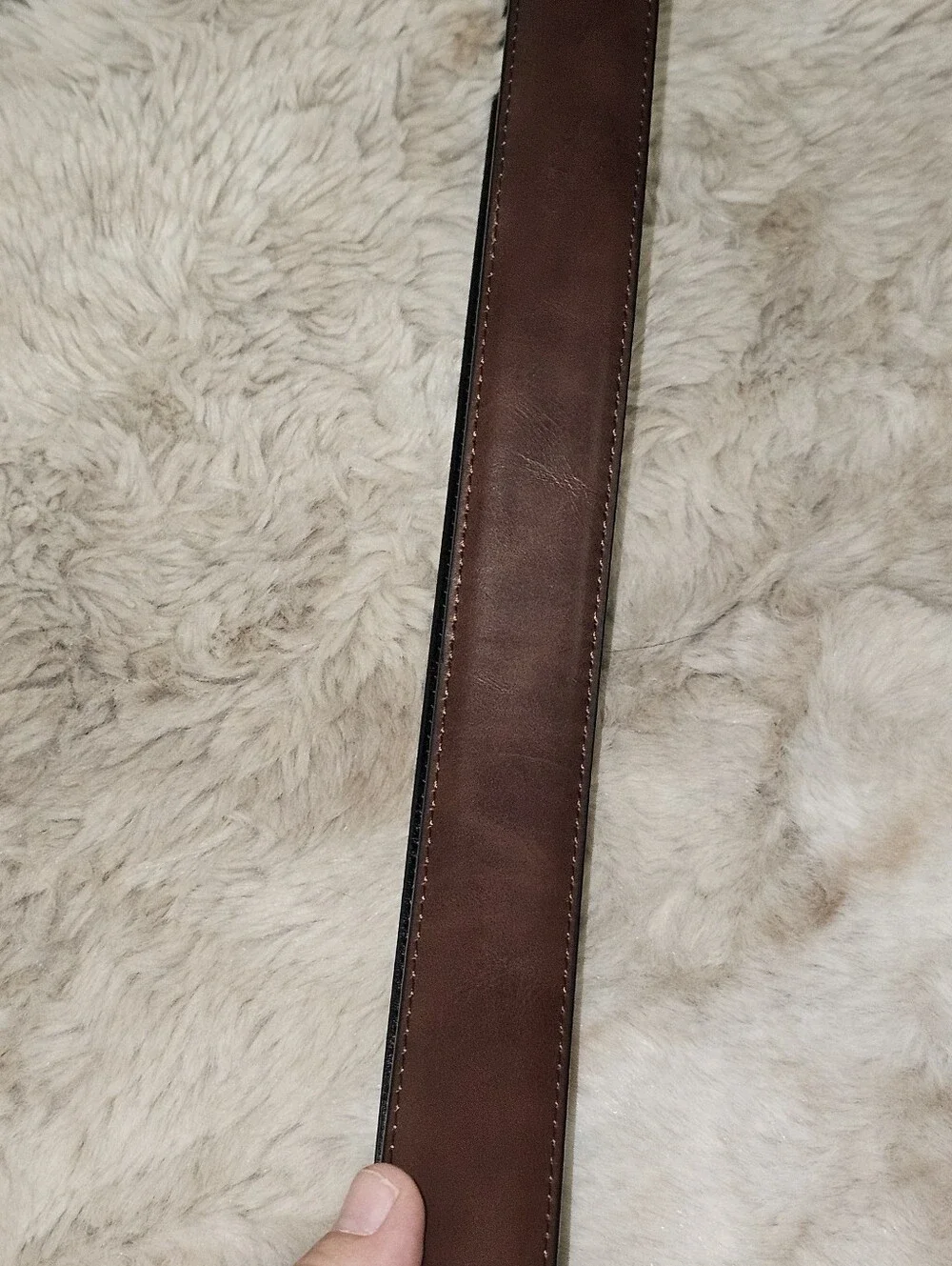 London Fog Sz 42 Reversible Brown and Black Leather Belt for Men